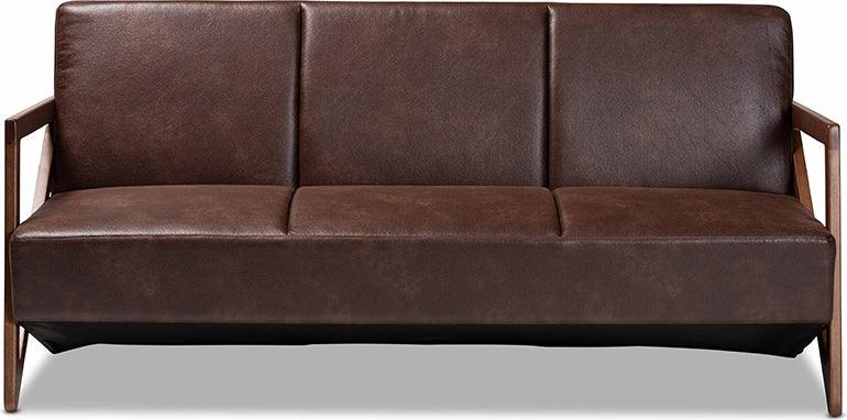 Wholesale Interiors Sofas & Couches - Christa Faux Leather Effect Sofa Brown