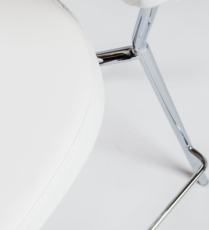 Euro Style Barstools - Draco-C Counter Stool In White With Chrome Base Frame And Base - Set Of 2