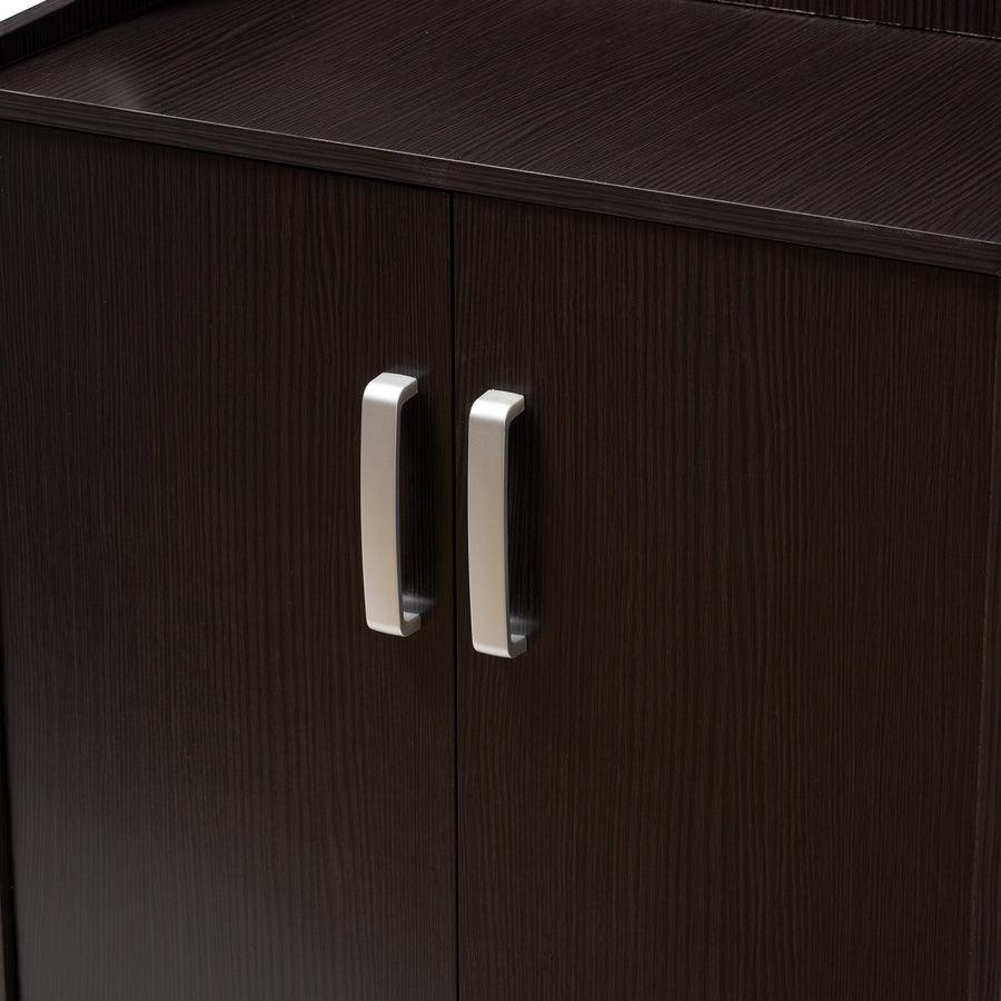 Wholesale Interiors Shoe Storage - Verdell Modern and Contemporary Wenge Brown Finished Shoe Cabinet