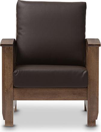 Wholesale Interiors Accent Chairs - Charlotte 28.04" Accent Chair Dark Brown & Walnut Brown
