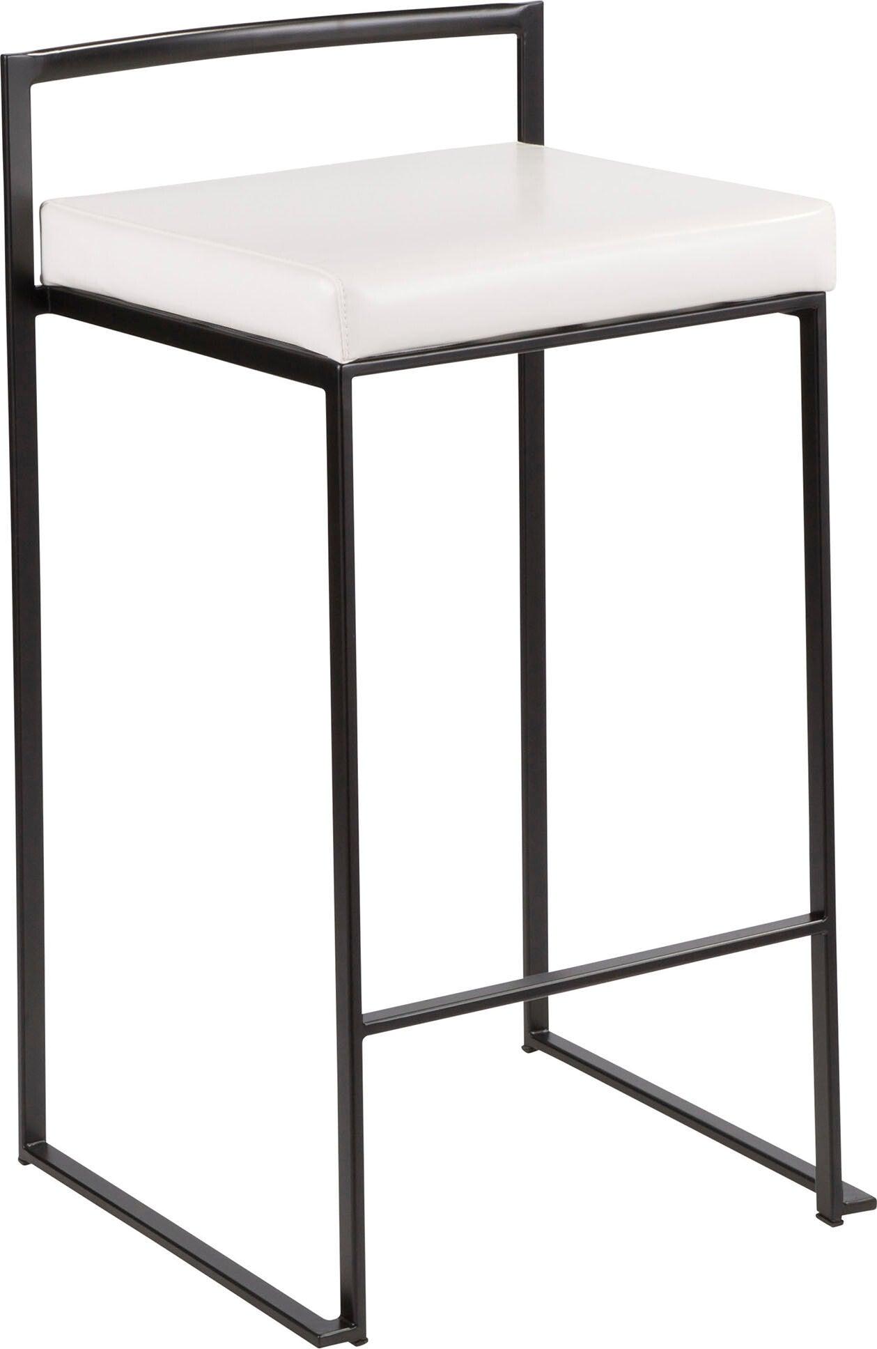 Lumisource Barstools - Fuji Stacker Counter Stool (Set of 2) Black & White