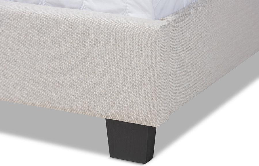 Wholesale Interiors Beds - Ansa Modern And Contemporary Beige Fabric Upholstered King Size Bed