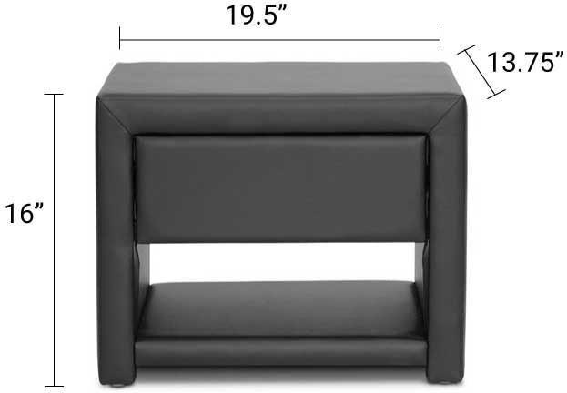 Wholesale Interiors Nightstands & Side Tables - Massey Modern Nightstand Black