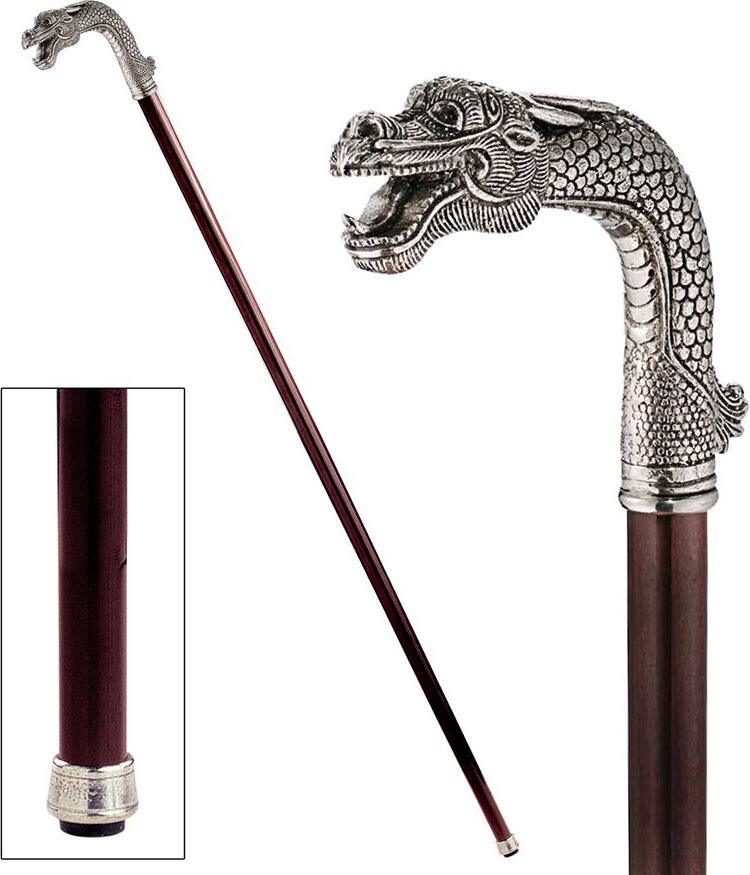 Design Toscano For Him - Asian Dragon Pewter Walking Stick