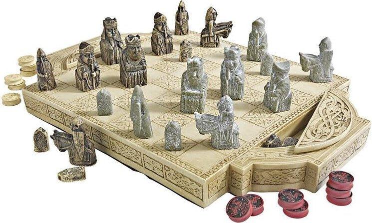 Design Toscano Spooky Decor - Isle Of Lewis Chess Set W/ Board