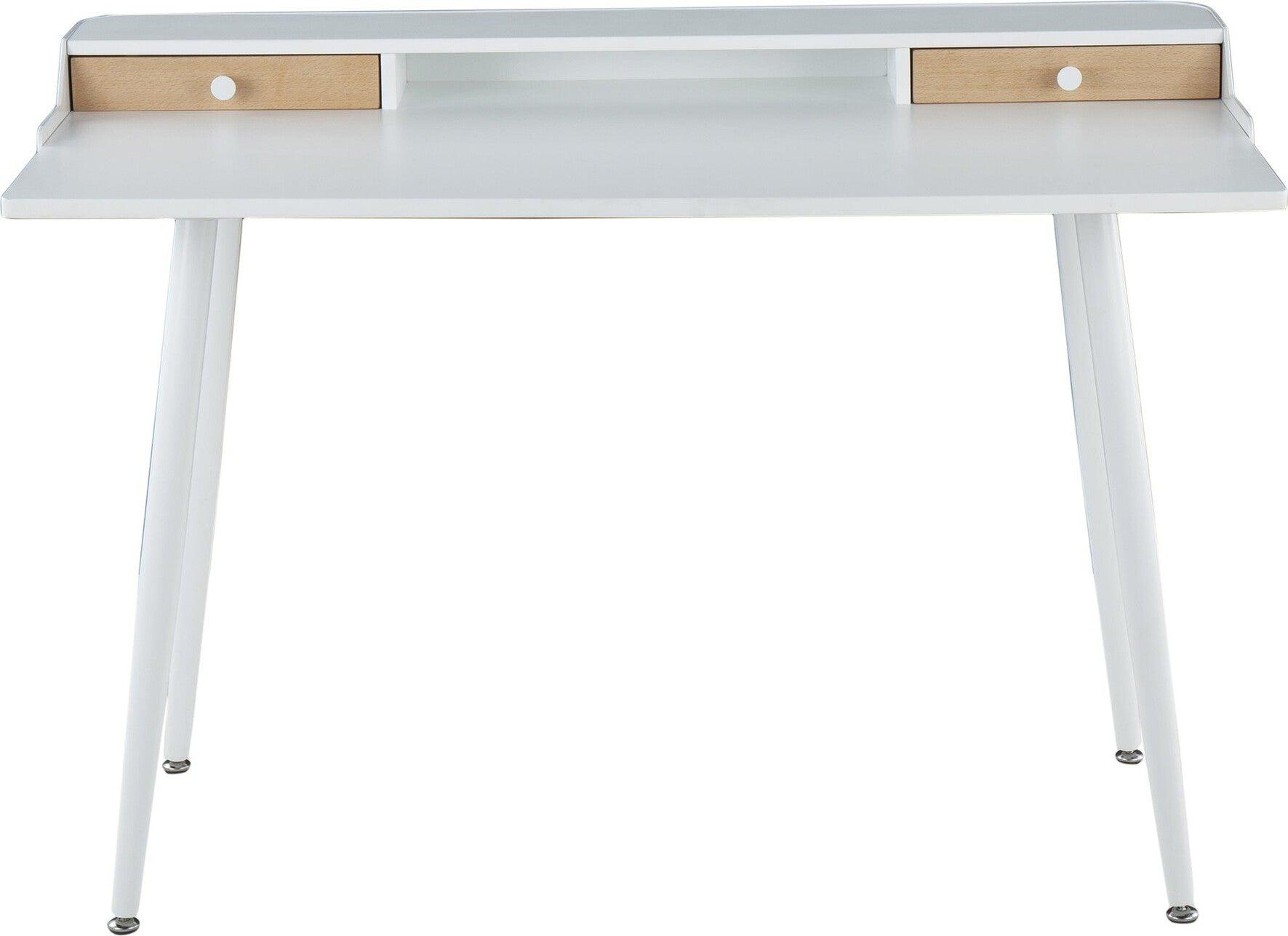 Lumisource Desks - Harvey Desk White & Natural
