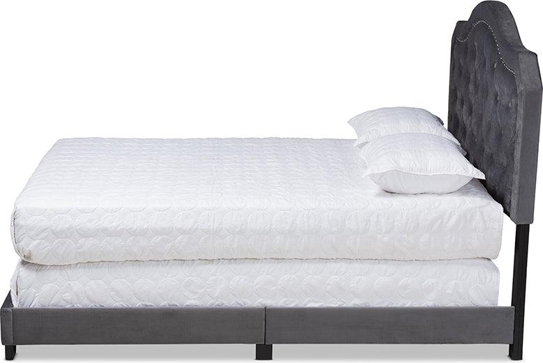 Wholesale Interiors Beds - Samantha Queen Bed Gray & Black