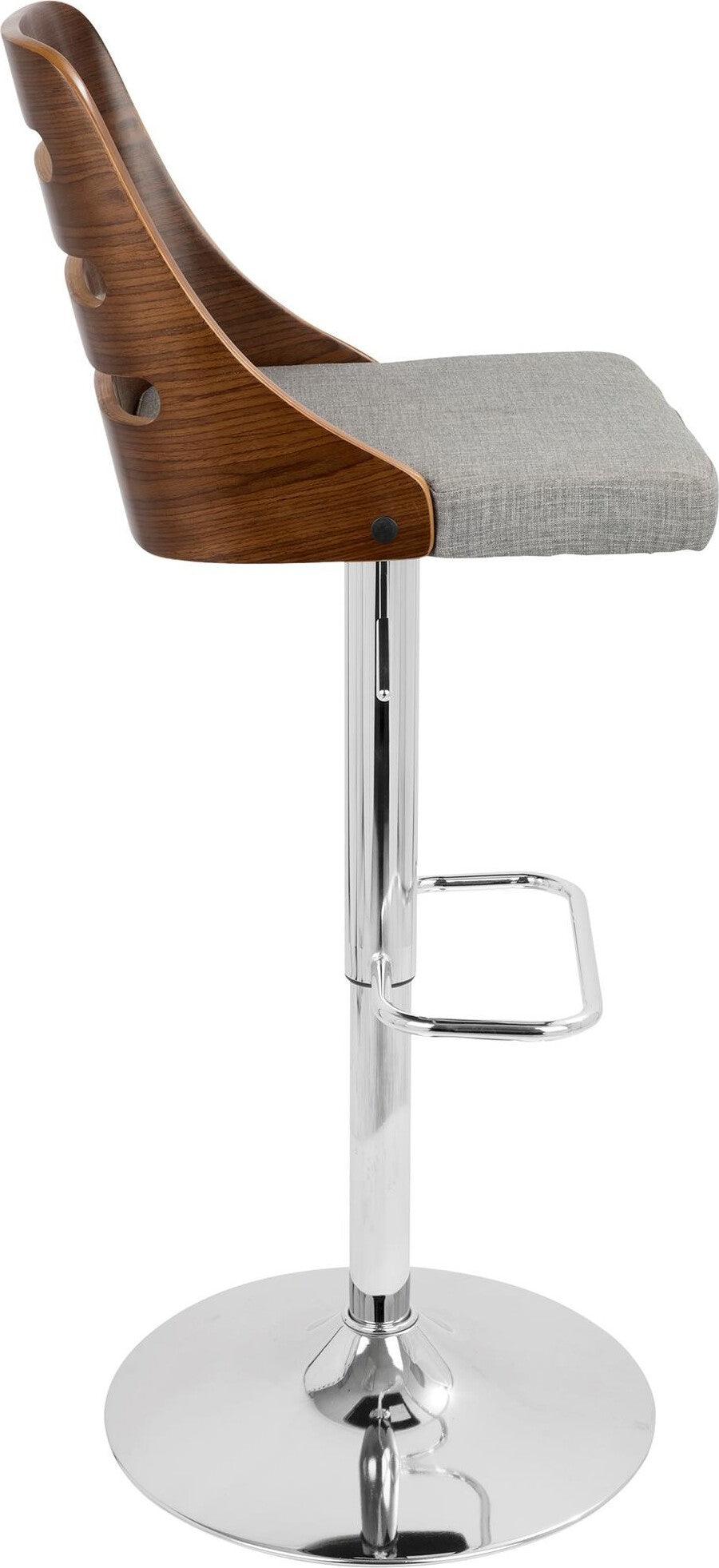 Lumisource Barstools - Trevi Barstool Walnut & Gray (Set of 2)