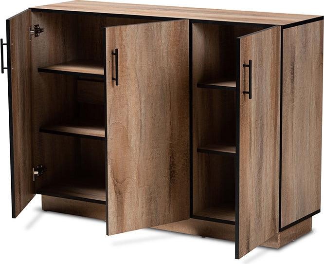 Wholesale Interiors Buffets & Sideboards - Patton Natural Oak Finished Wood 3-Door Dining Room Sideboard Buffet