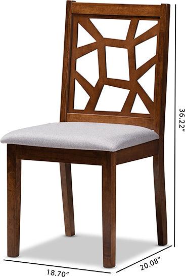 Wholesale Interiors Dining Chairs - Abilene Mid-Century Grey & Walnut Brown Dining Chair Set of 2