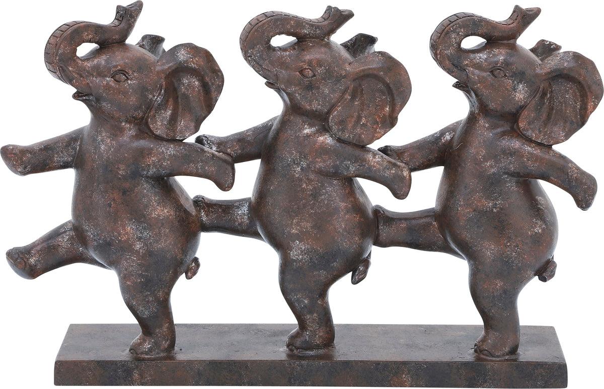 Sagebrook Home Decorative Objects - Resin 7"H Dancing Elephants Bronze