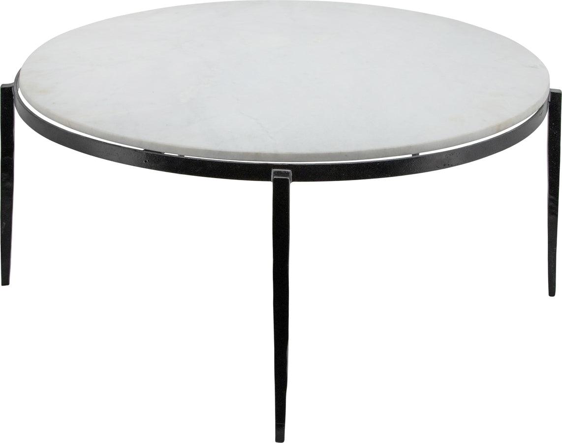 Sagebrook Home Side & End Tables - Metal 34X15" Side Table W/ Marble Top Black Kd