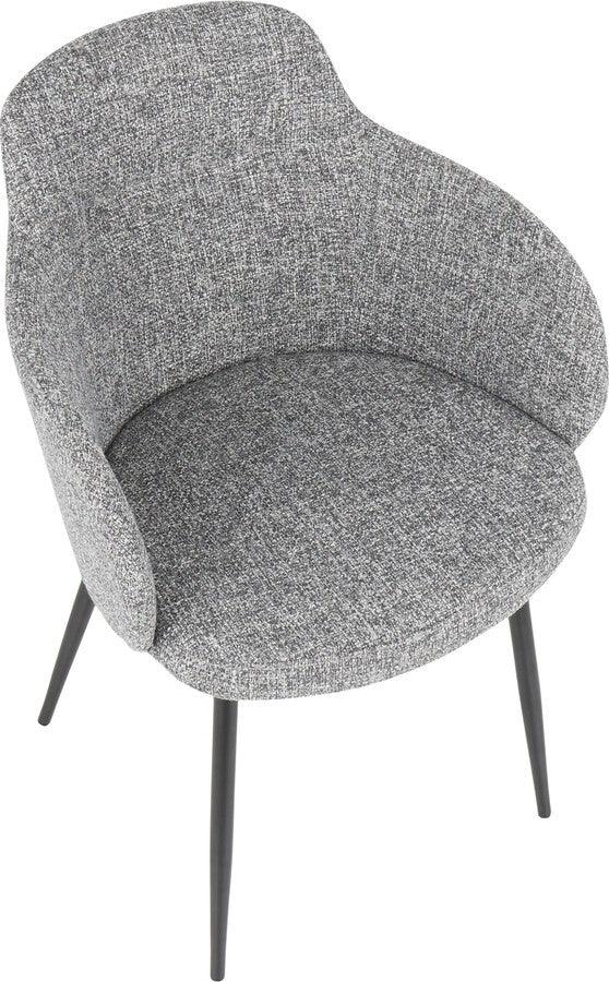 Lumisource Accent Chairs - Boyne Industrial Chair in Black Metal and Grey Noise Fabric