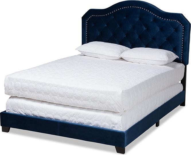 Wholesale Interiors Beds - Samantha Queen Bed Navy Blue & Black