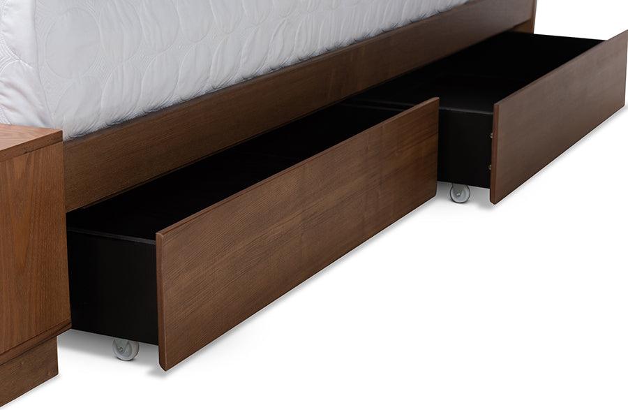 Wholesale Interiors Beds - Milana King Storage Bed Ash Walnut