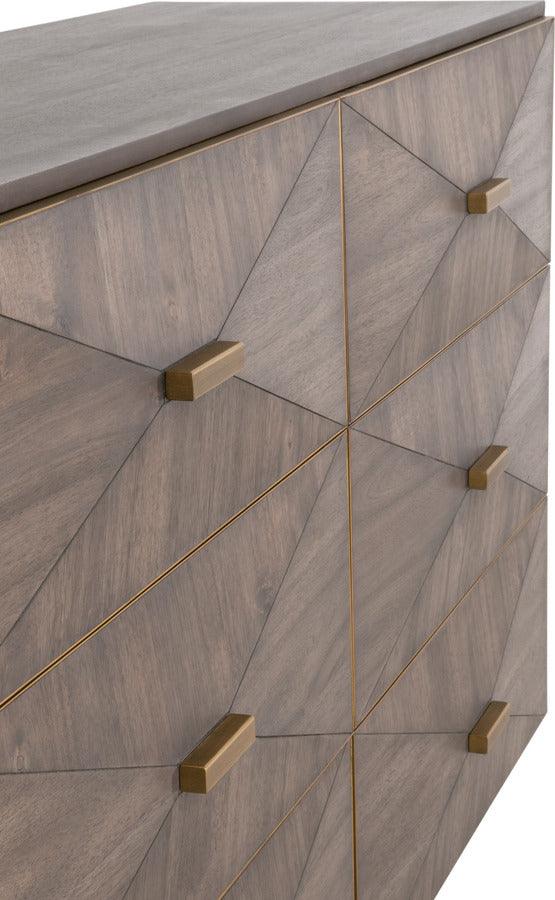 Essentials For Living Dressers - Wynn 6-Drawer Double Dresser Burnished Brown & Brushed Gold