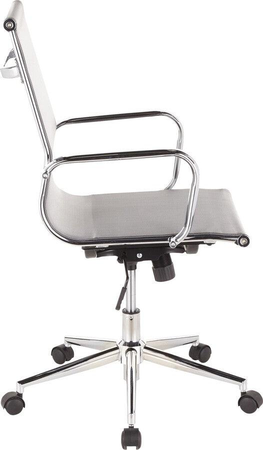 Lumisource Task Chairs - Mirage Contemporary Office Chair in Chrome and Silver