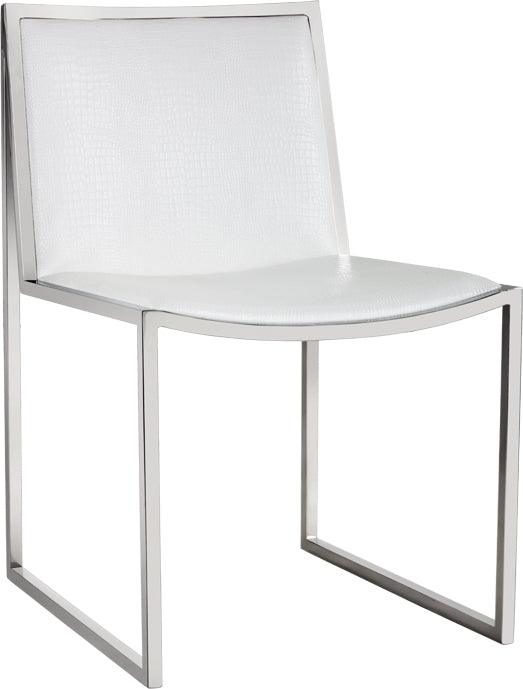 SUNPAN Dining Chairs - Blair Dining Chair - Stainless Steel - White Croc (Set of 2)