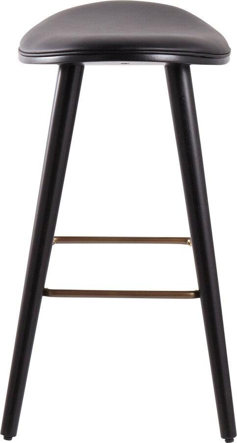 Lumisource Barstools - Saddle 26" Contemporary Counter Stool Black & Gold- Set of 2