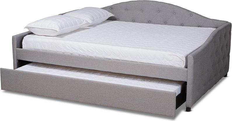 Wholesale Interiors Daybeds - Becker Transitional Grey Fabric Upholstered Queen Size Daybed