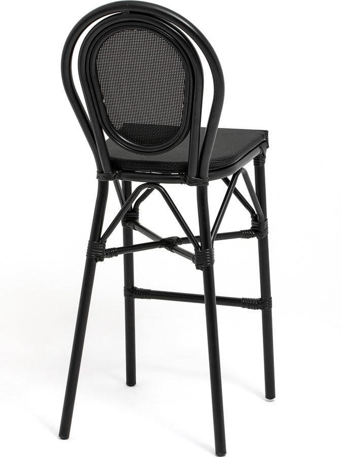Euro Style Barstools - Erlend Bar Stool in Black Textylene Mesh with Black Frame