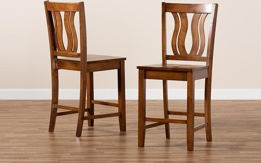 Wholesale Interiors Barstools - Fenton Bar Stool Walnut Brown (Set of 2)