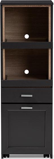 Wholesale Interiors Kitchen Storage & Organization - Fabian Dark Grey And Oak Brown Finished Kitchen Cabinet With Roll-Out Compartment