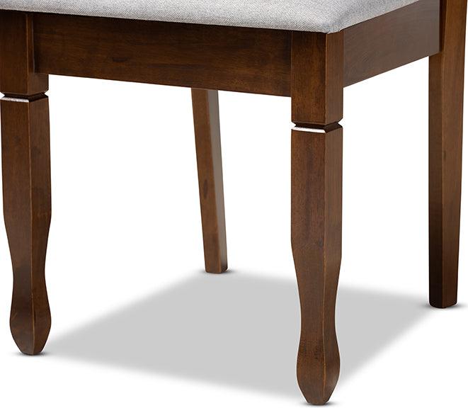 Wholesale Interiors Dining Chairs - Augustine Grey Fabric Upholstered And Walnut Brown Finished Wood 2-Piece Dining Chair Set Set