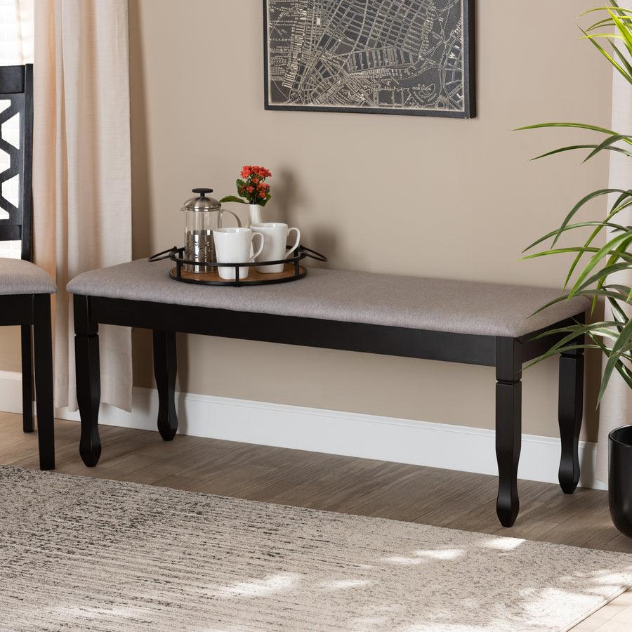 Wholesale Interiors Benches - Corey Grey & Dark Brown Finished Wood Dining Bench