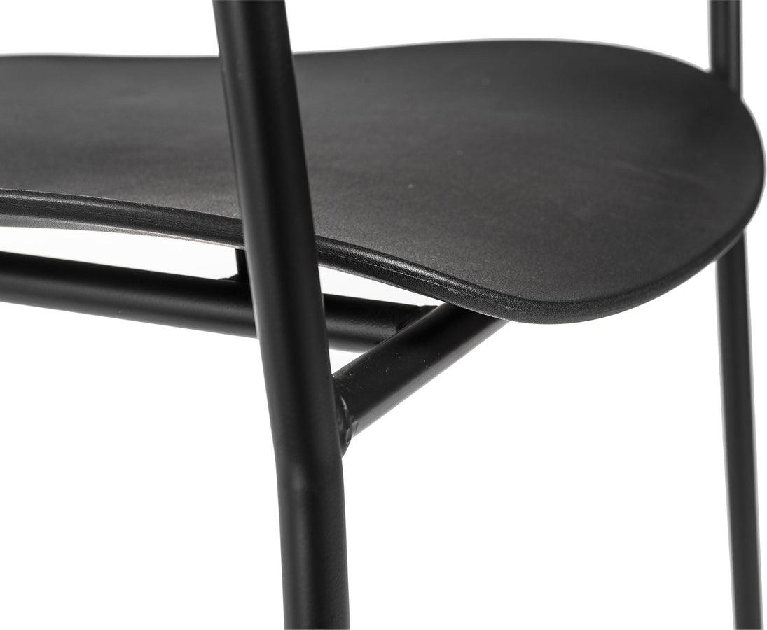 Euro Style Dining Chairs - Paris Stacking Armchair in Black with Black Legs - Set of 4
