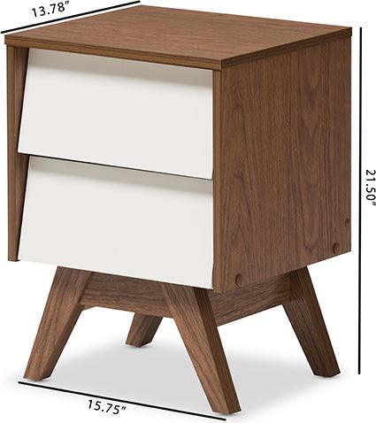Wholesale Interiors Nightstands & Side Tables - Hildon Nightstand White/Walnut Brown