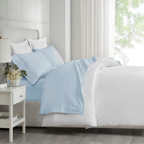 Olliix.com Sheets & Sheet Sets - Deep Pocket Sheet Set Blue Queen