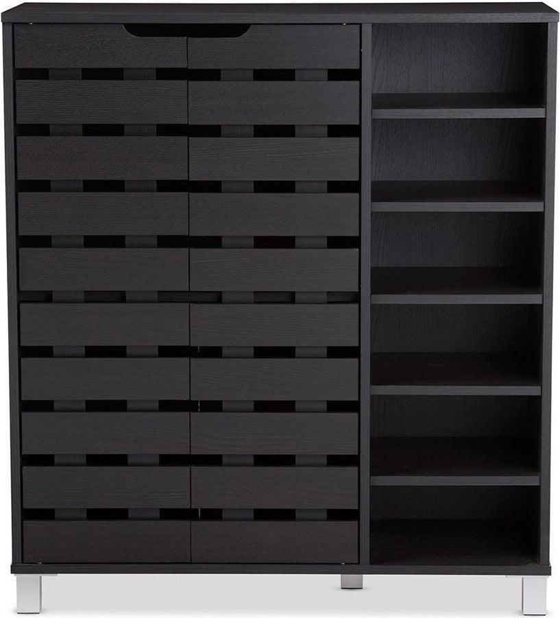 Wholesale Interiors Shoe Storage - Shirley Shoe Cabinet Dark Brown