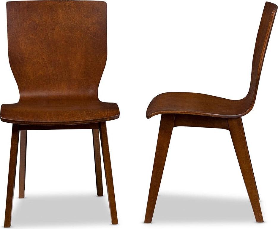 Wholesale Interiors Dining Chairs - Elsa Dining Chair Dark Walnut (Set of 2)