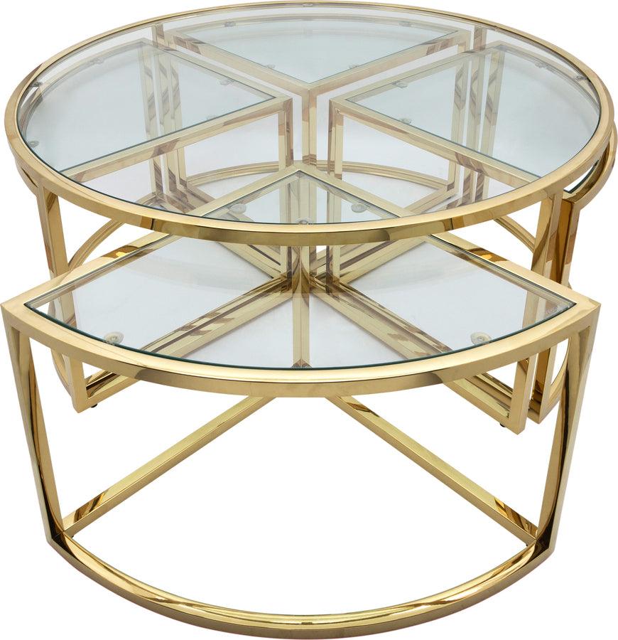 Sagebrook Home Side & End Tables - Metal Pull Out Coffee Table, Gold