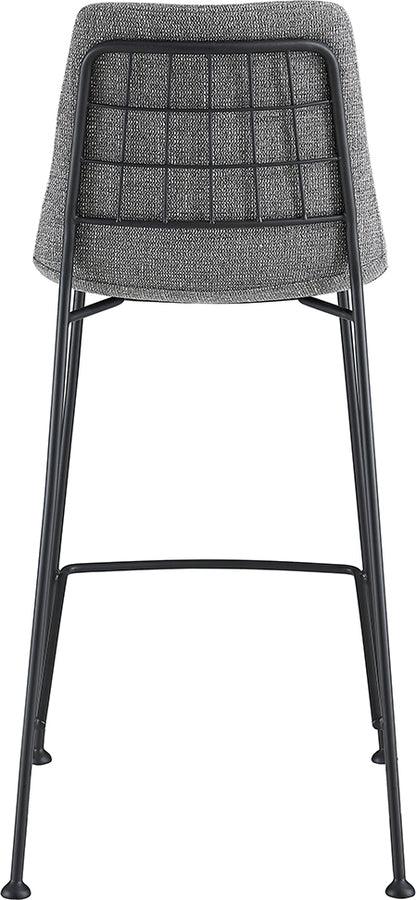 Euro Style Barstools - Elma-C Counter Stool In Light Gray Fabric with Matte Black Frame and Legs - Set Of 2