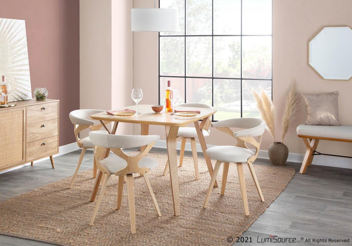 Lumisource Dining Tables - Folia Mid-Century Modern Dinette Table in Natural Wood