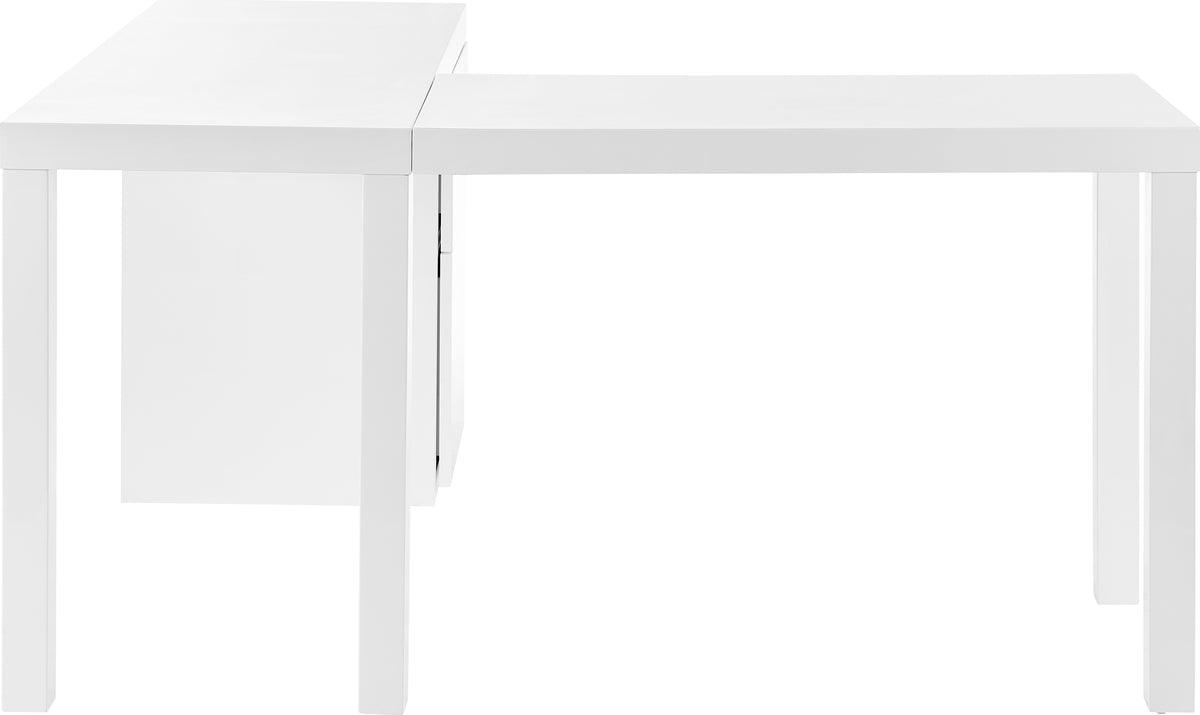 Euro Style Desks - Tresero L-Desk in High Gloss White