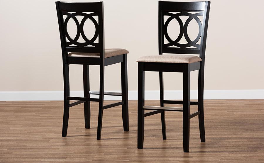 Wholesale Interiors Barstools - Carson Espresso Brown Finished Wood 2-Piece Bar Stool Set