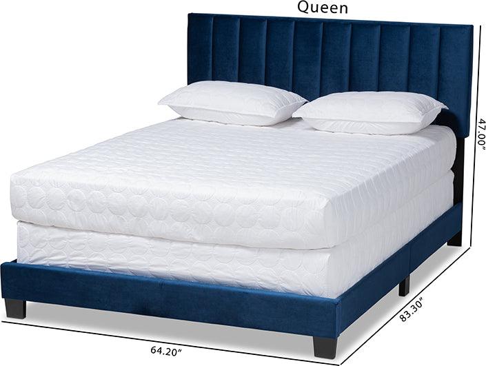 Wholesale Interiors Beds - Clare Full Bed Navy Blue & Black