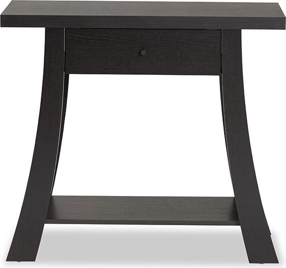 Wholesale Interiors Consoles - Herman Modern and Contemporary Dark Brown Finished Wood 1-Drawer Console Table