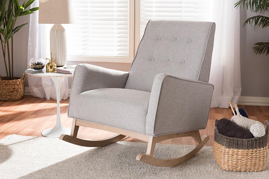 Wholesale Interiors Rocking Chairs - Marlena 27.56" Accent Chair Grayish Beige