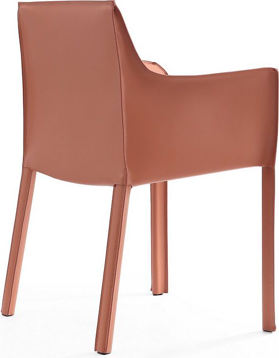 Manhattan Comfort Dining Chairs - Vogue Clay Faux Leather Arm Chair (Set of 2)