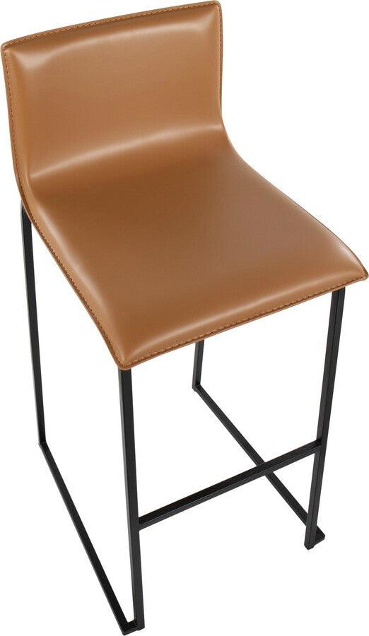 Lumisource Barstools - Mara Barstool In Black Steel & Camel Faux Leather (Set of 2)