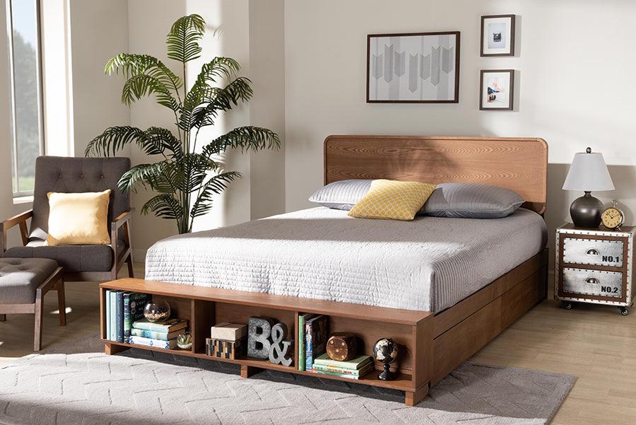 Wholesale Interiors Beds - Vita Queen Storage Bed Ash Walnut
