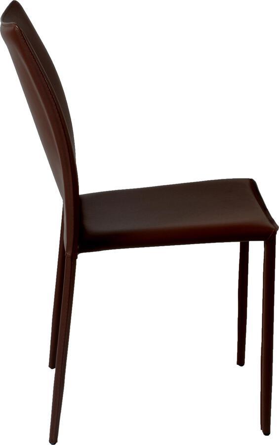 Euro Style Dining Chairs - Dalia Stacking Side Chair in Brown - Set of 2