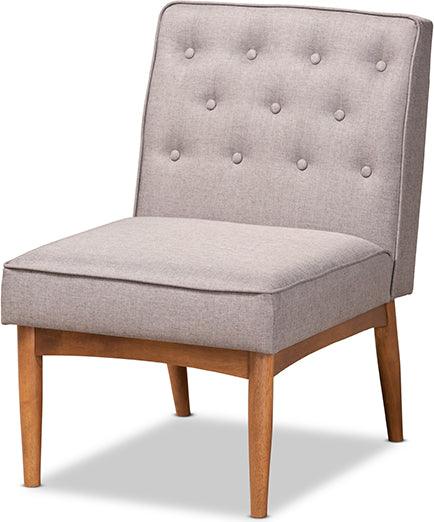 Wholesale Interiors Dining Chairs - Riordan Mid-Century Dining Chair Gray & Walnut Brown