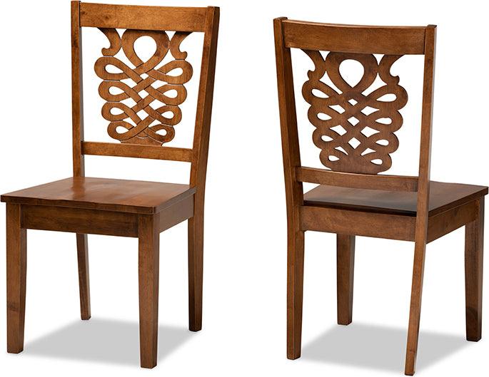 Wholesale Interiors Dining Chairs - Gervais Walnut Brown Finished Wood 2-Piece Dining Chair Set