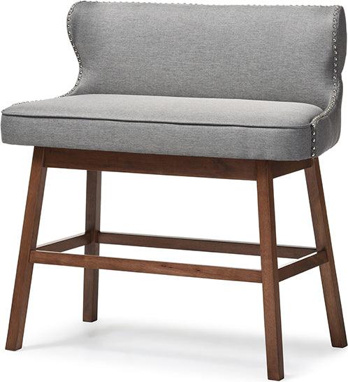 Wholesale Interiors Barstools - Gradisca Button-tufted Upholstered Bar Bench Banquette Grey