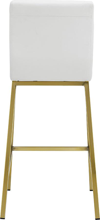 Euro Style Barstools - Scott Counter Stool in White and Matte Brushed Gold Legs - Set of 2